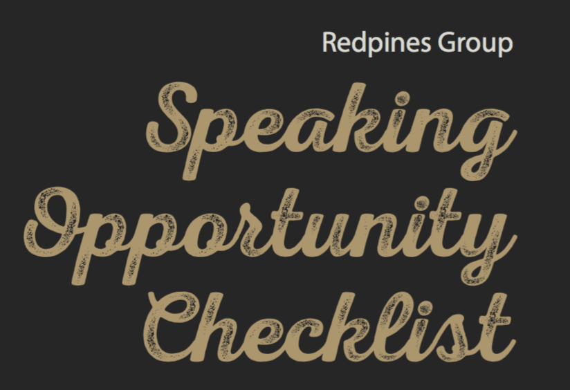 Speaking Opportunity Checklist