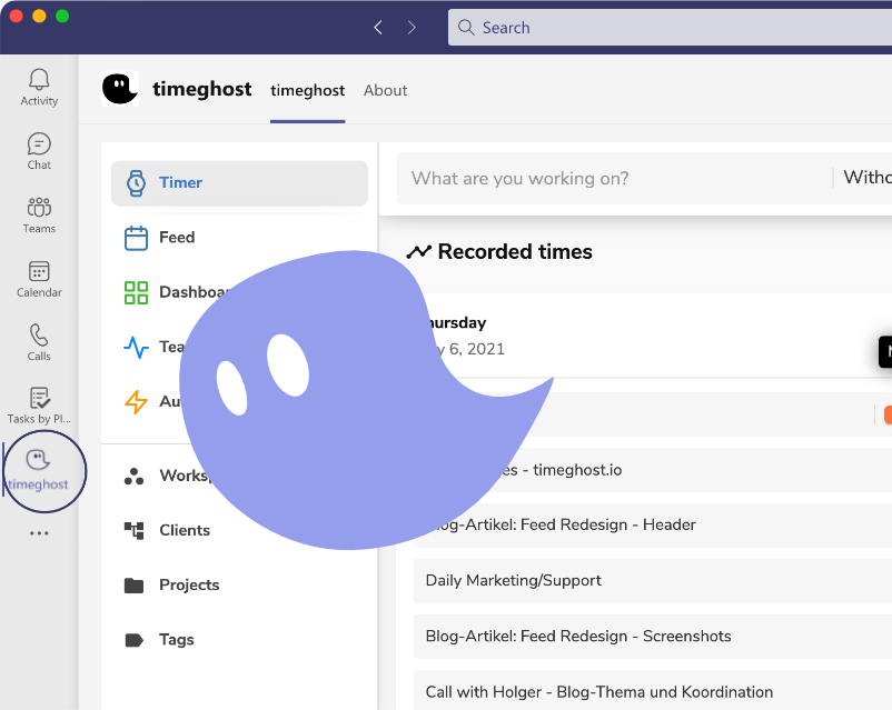 timeghost Microsoft Teams App