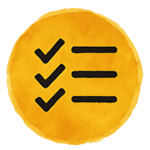 carpet cleaning checklist on orange background icon