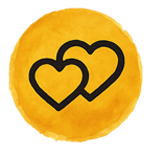 hearts on orange background icon