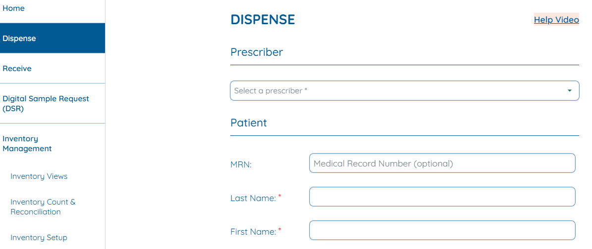 Screenshot of a Drug Sample Manager workflow component
