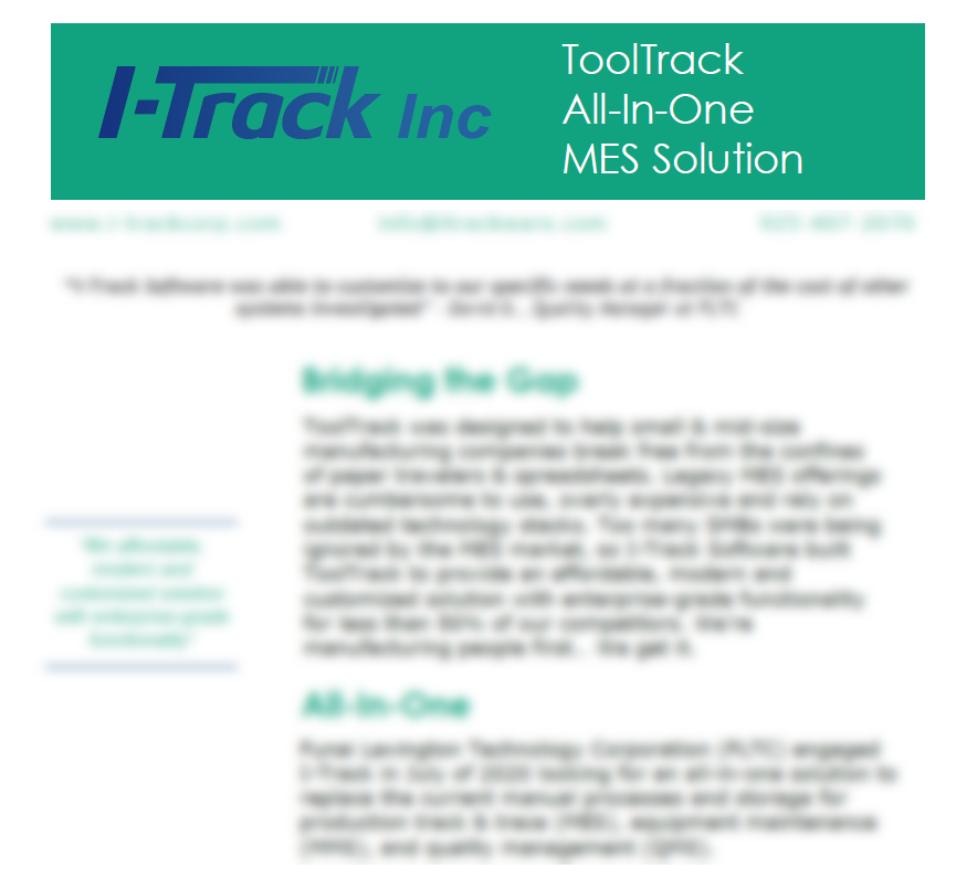 ToolTrack MES Case Study