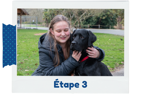 Un chien guide diplômé qui a été remis à un maître 