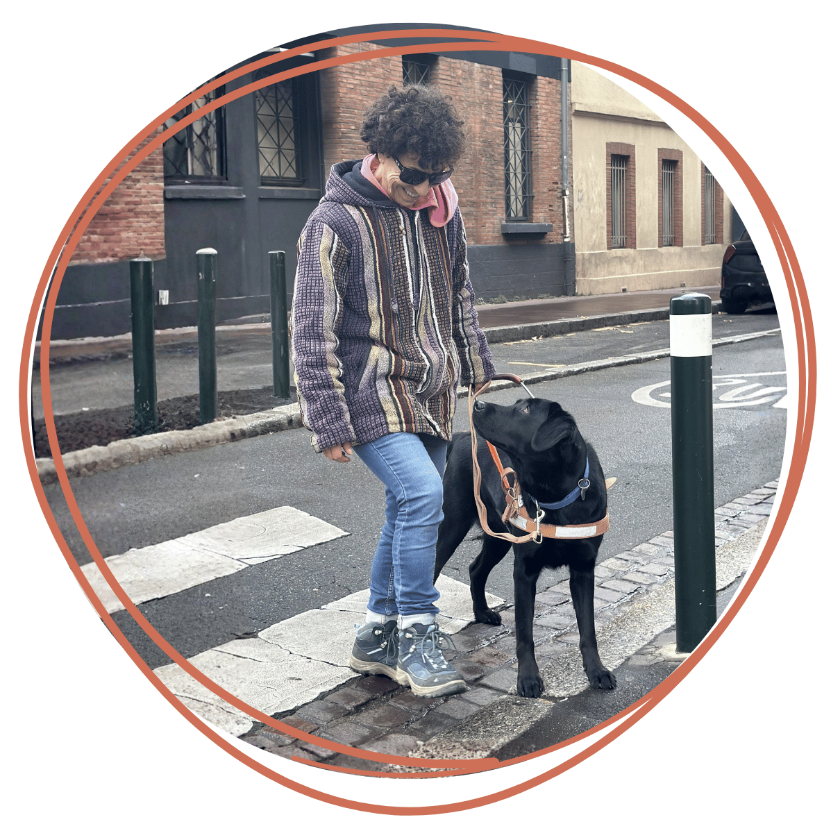Un duo maître - chien guide