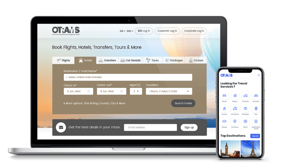 OTRAMS Travel Mobile App for B2B and B2C Travel Companies