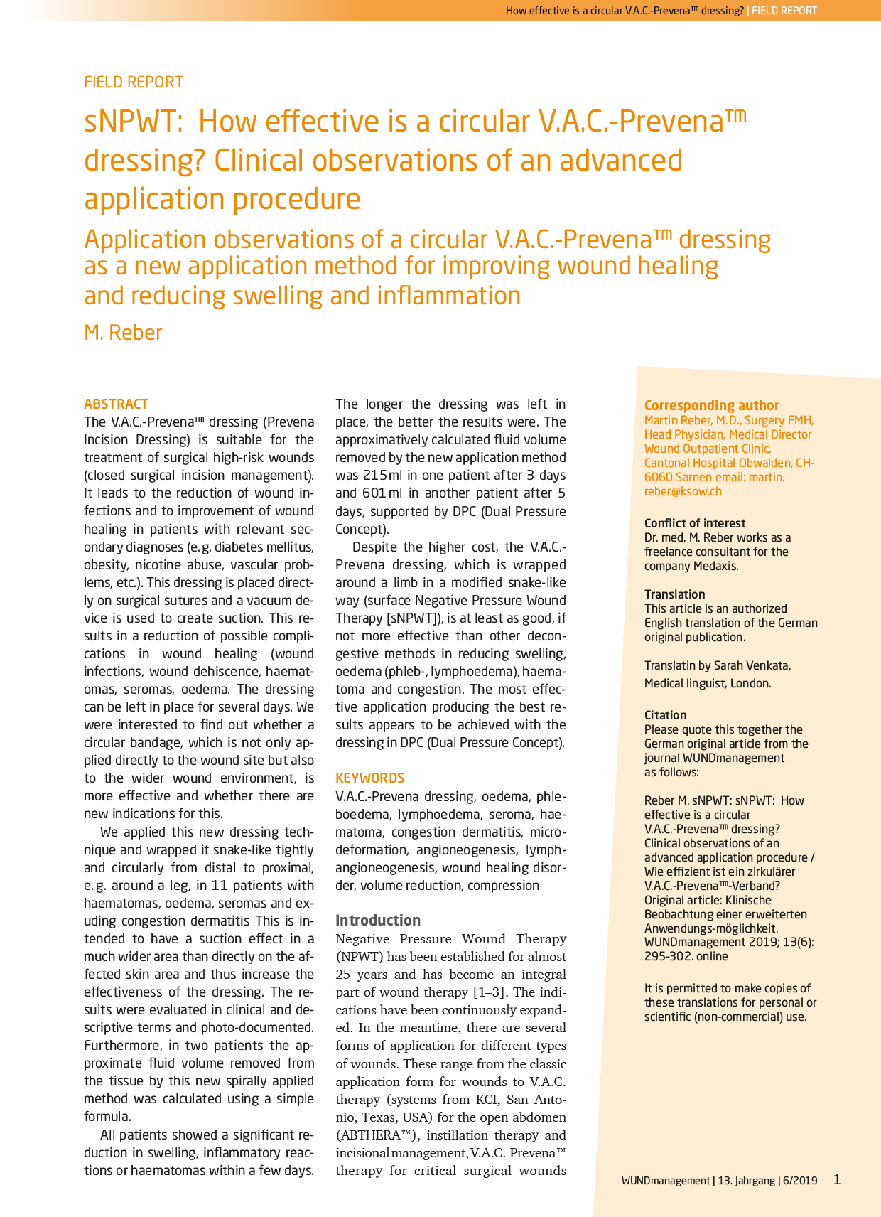 Open Access about V.A.C-Prevena dressing