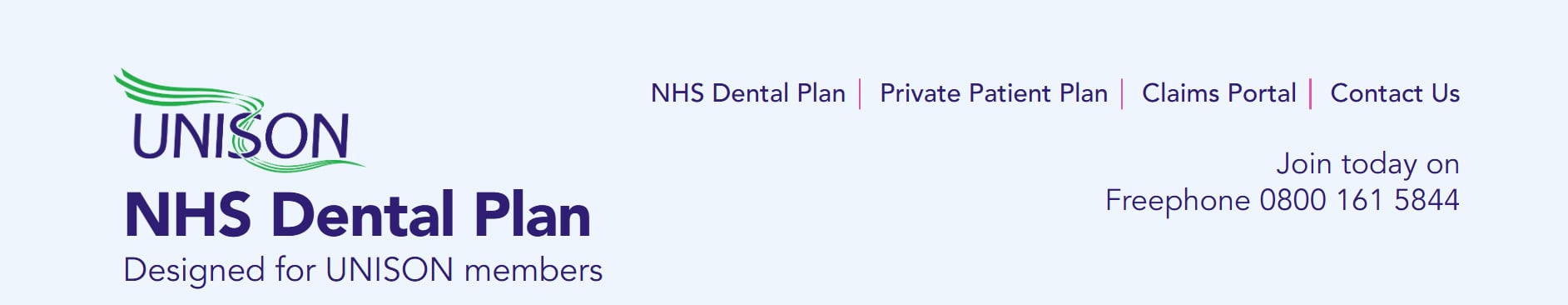 UNISON NHS Dental Plan Homepage