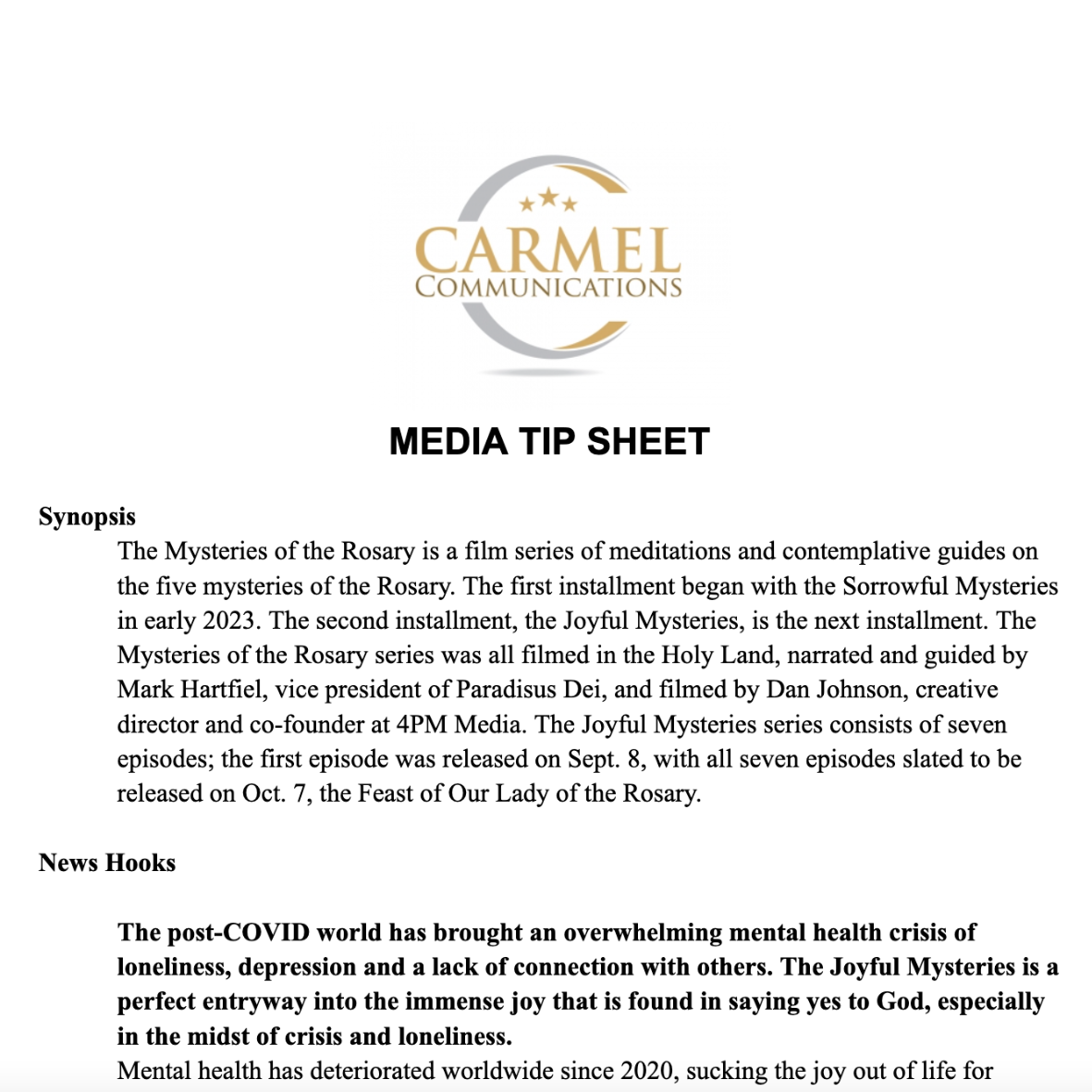 Media Tip Sheet