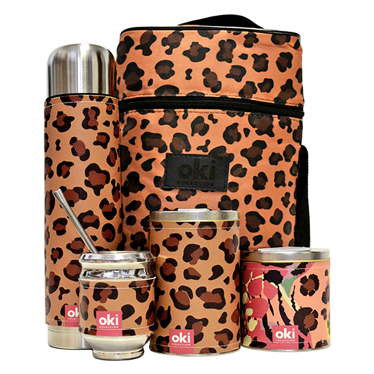 Set de mate animal print leopardo