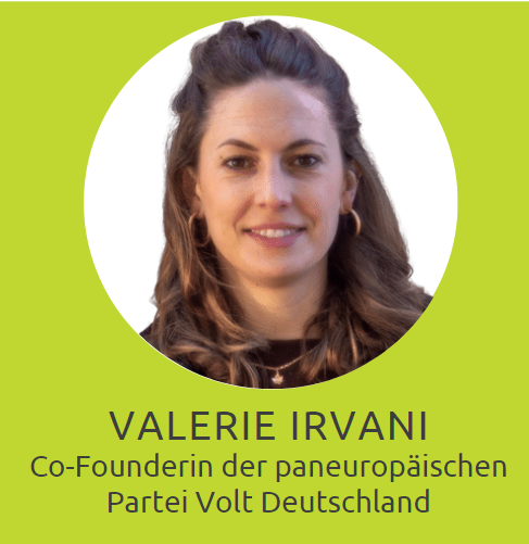 Valerie Irvani Co-Founderin der paneuropäischen Partei Volt Deutschland
