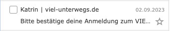 Beispiel Bestätigungs-Mail