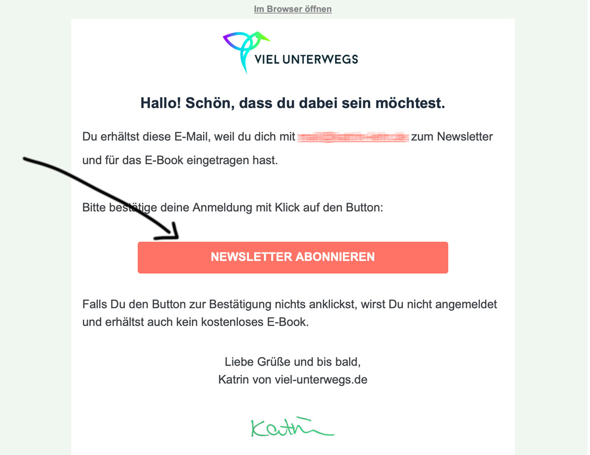Bestätigungslink in der Mail